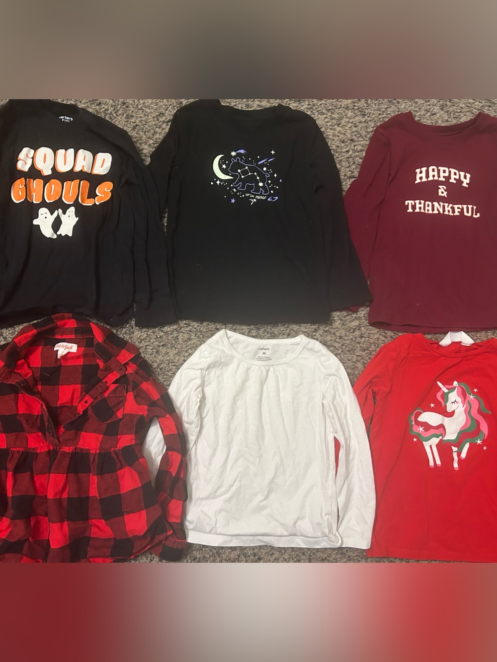 Girls 4T long sleeve shirts bundle. Carters. Cat and Jack
